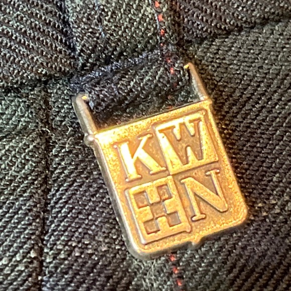 Blue Green PLAID Pleated Wool Dress pants mens 37 rolled cuffs straight KWN 90s - Picture 3 of 13